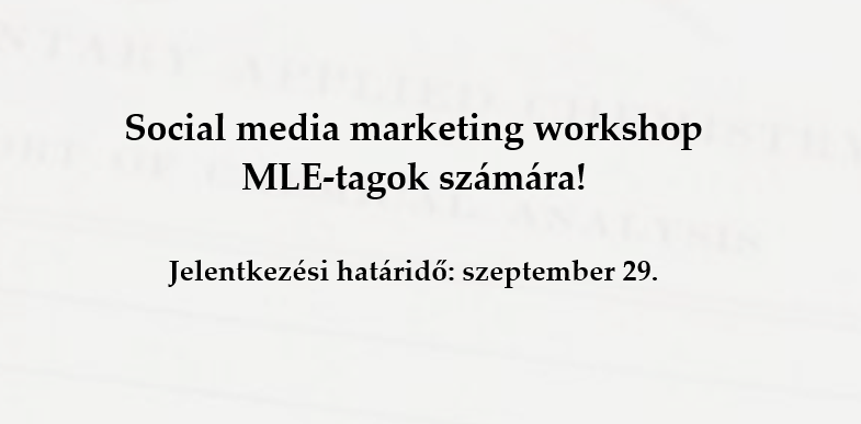 Social media marketing workshop MLE-tagok számára