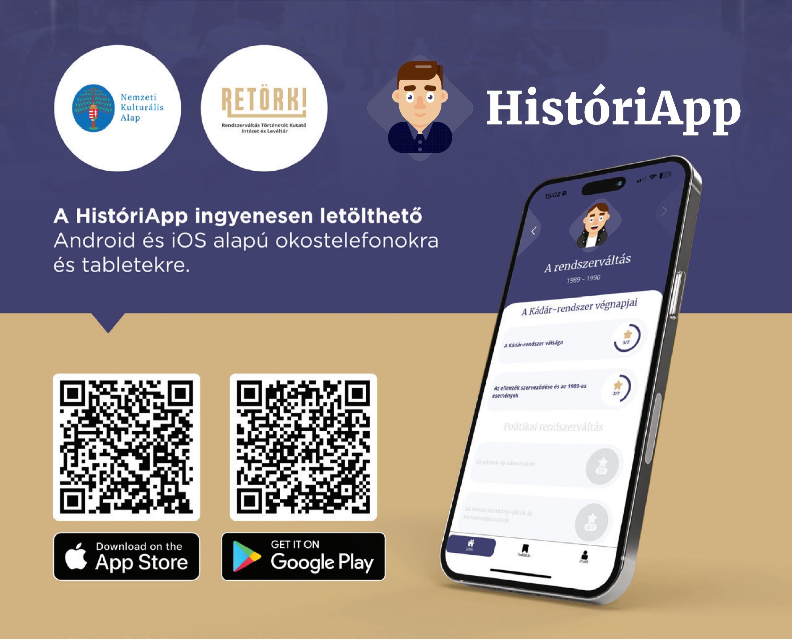 Letölthető a HistóriApp, a RETÖRKI tanulást segítő mobilalkalmazása