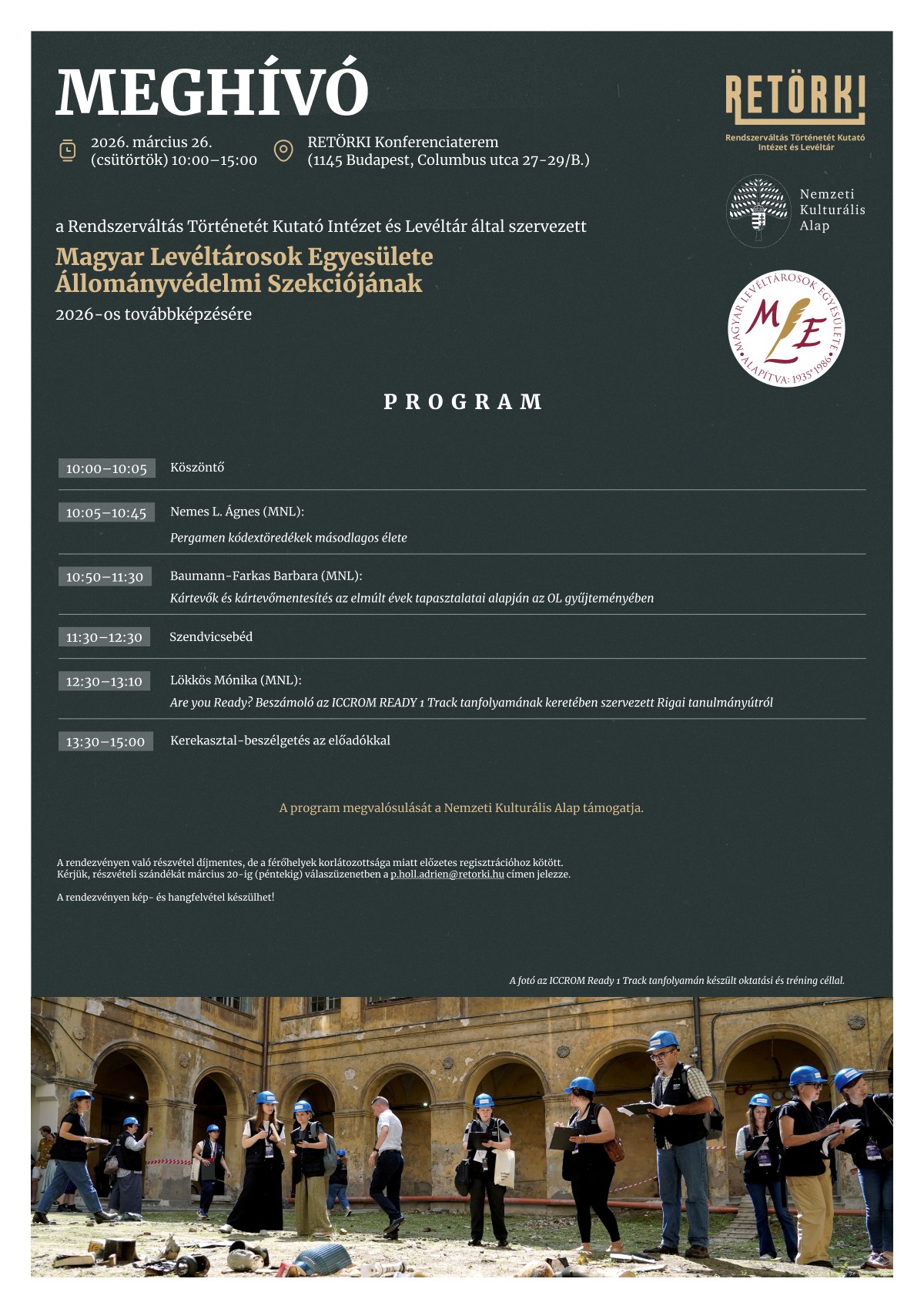 Az MLE Állományvédelmi Szekciójának továbbképzése a RETÖRKI-ben